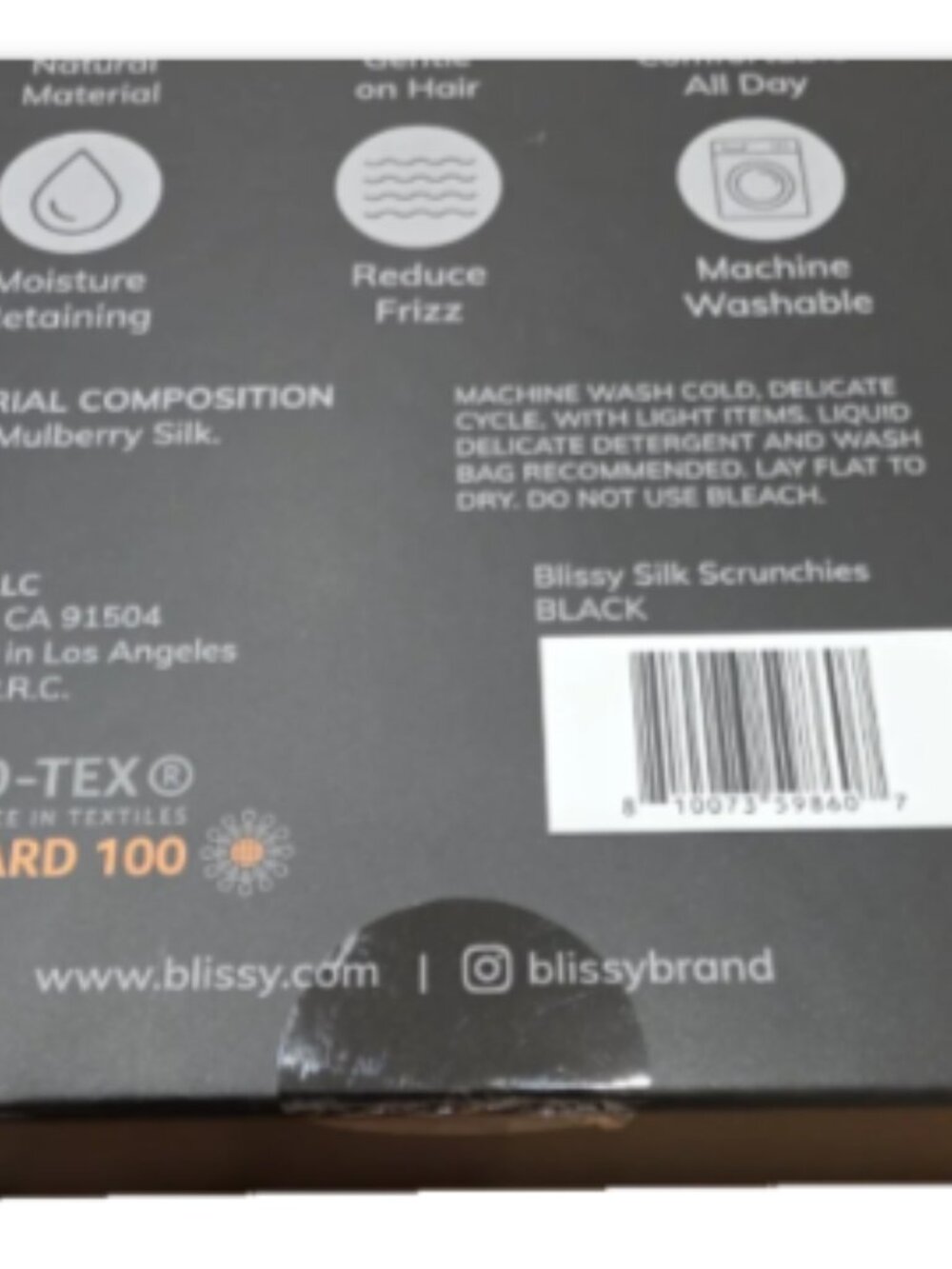 Brand New & Sealed Blissy 6-Pack Scrunchies – 100% Mulberry Silk-Black - Picture 3 of 3